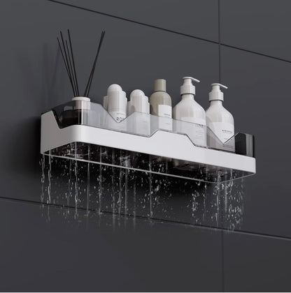 Pack of 2 Self-Adhesive Plastic Wall Mounted Bathroom Rack