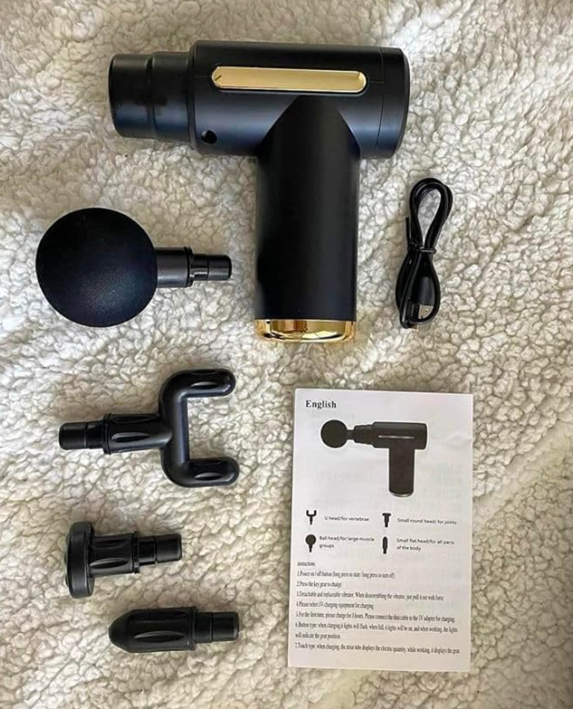 Gun Massager for Full Body Pain Relief, Rechargeable Cordless