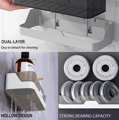 Pack of 2 Self-Adhesive Plastic Wall Mounted Bathroom Rack