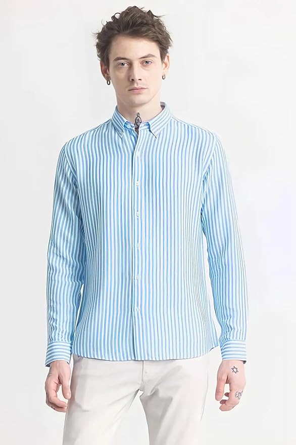 Men's Cotton Casual Printed Striped Stylish Latest T-Shirt for Men